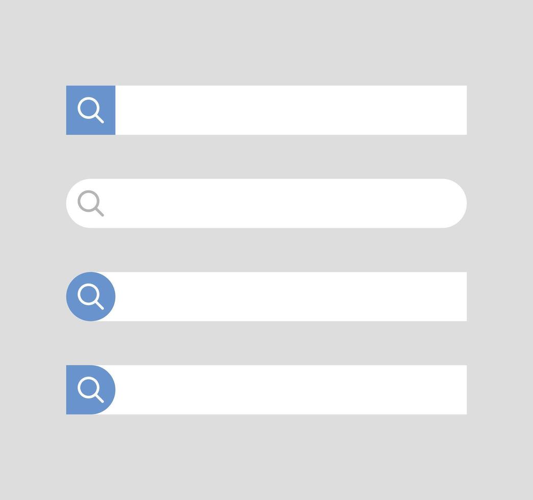Search bars set, web search engine template vector