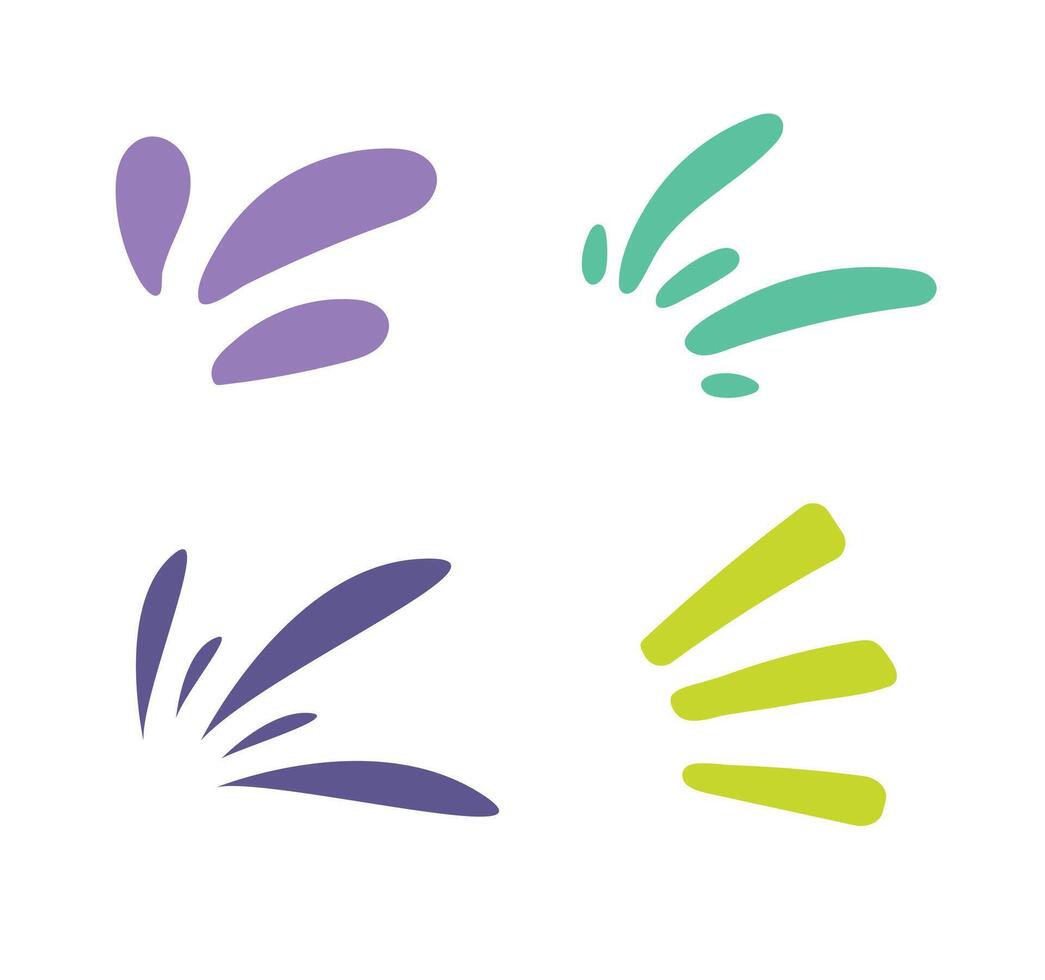splash design set of illustration isolated white background vector