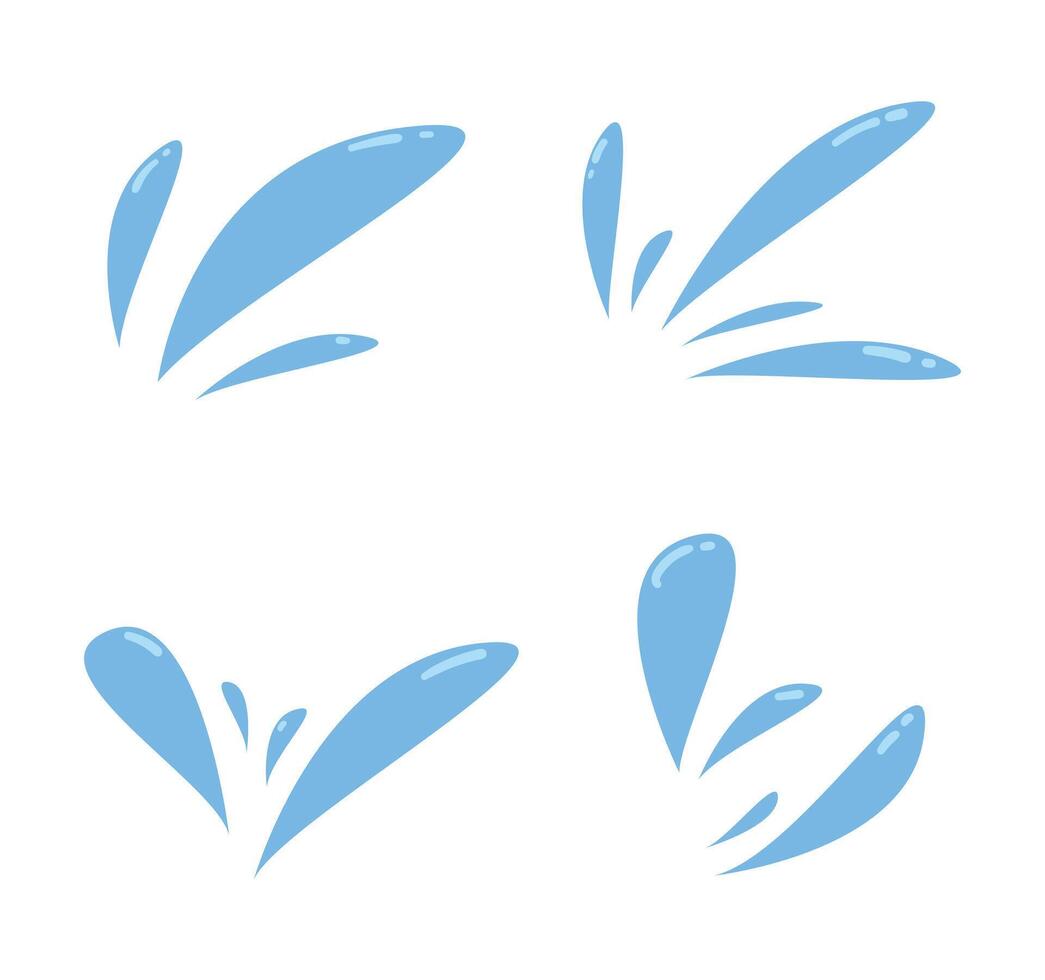 Collection of cartoon water splashes design vector