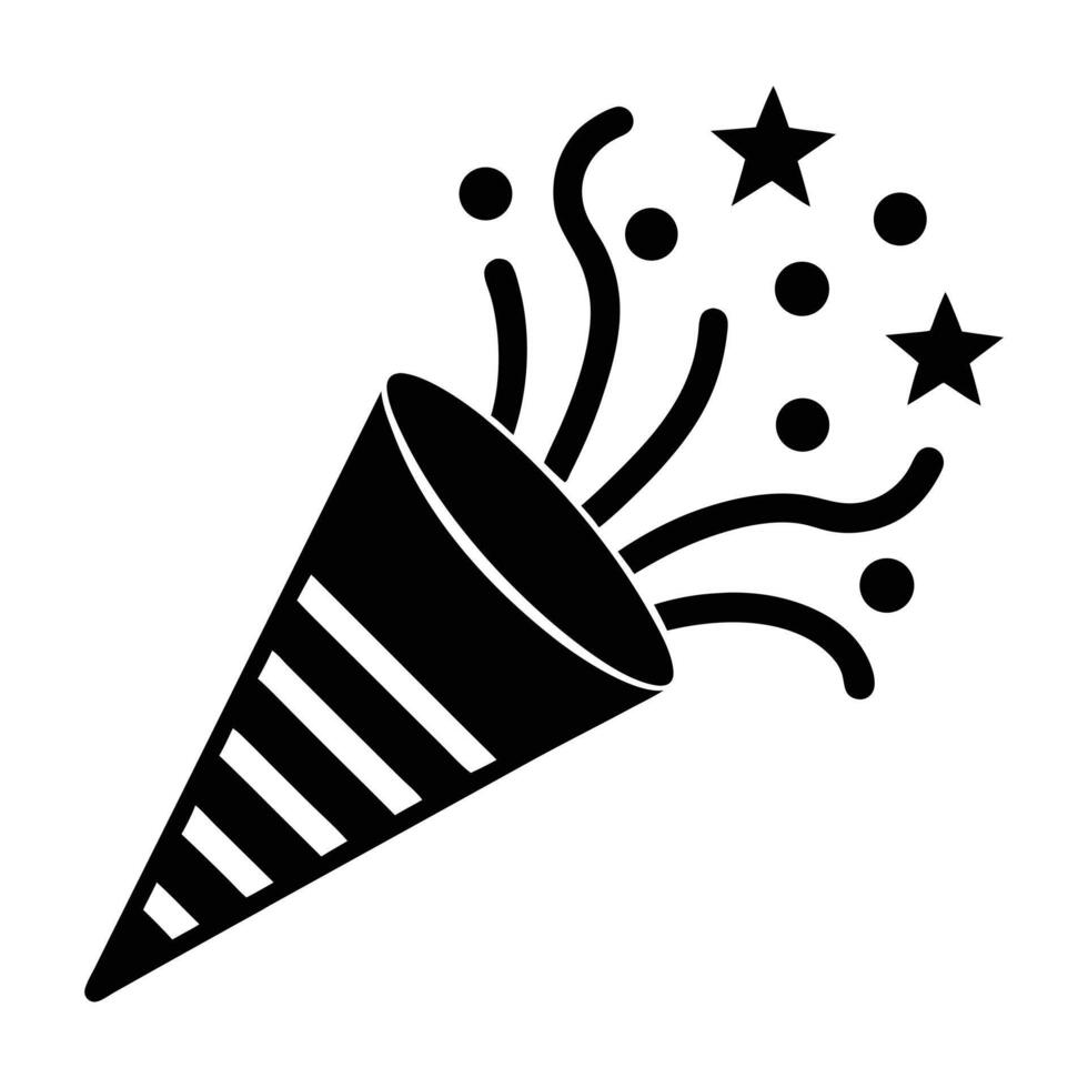 party popper icon. vector