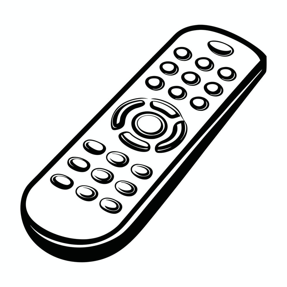 a black and white drawing of a remote control vector