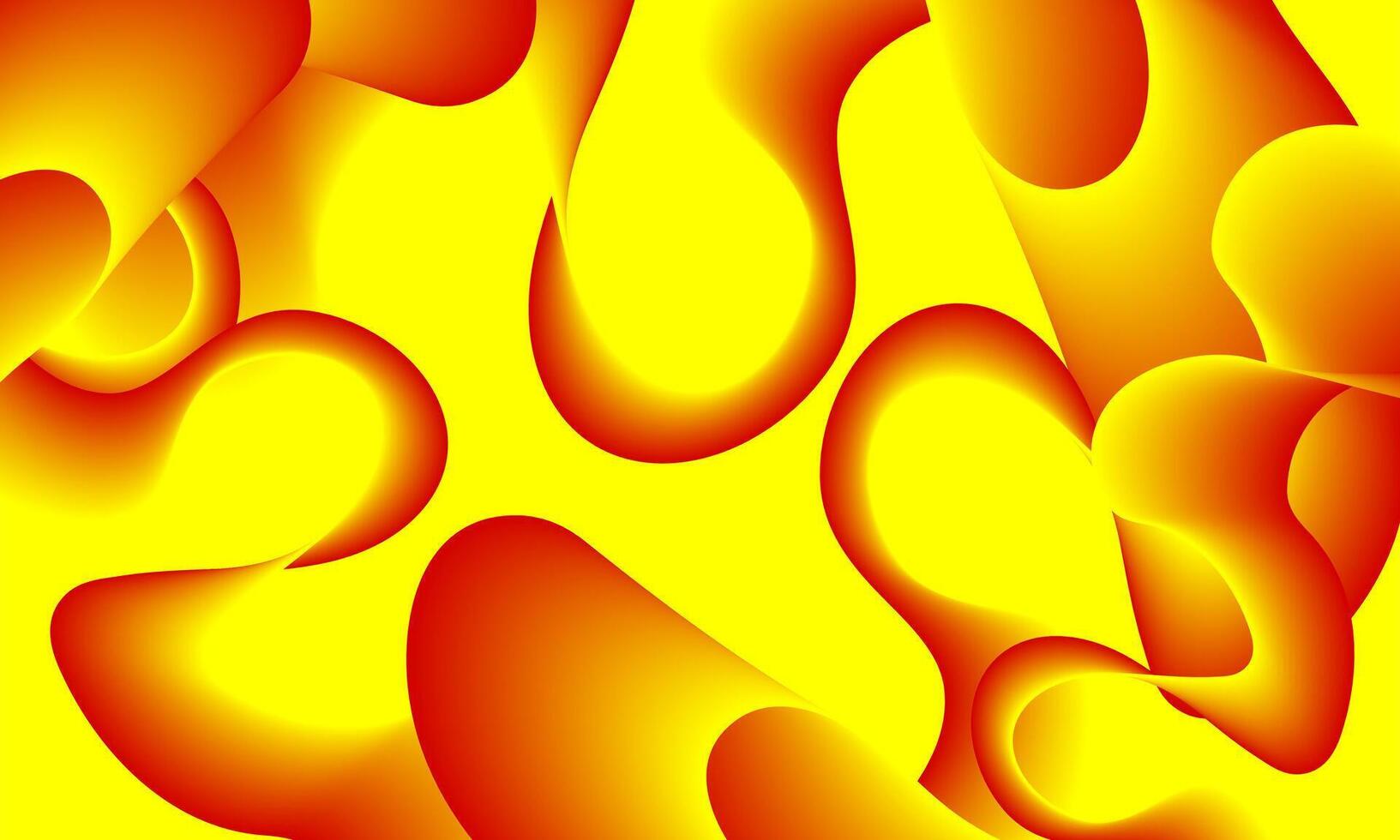 Abstract shapes and curves with yellow and orange gradients background design vector