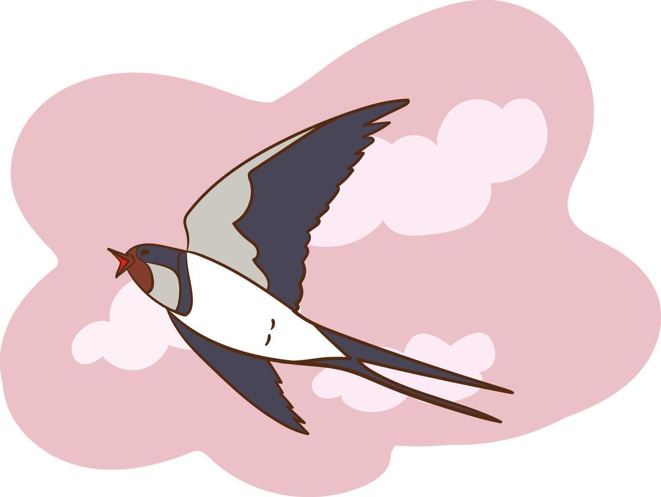 swallow bird flying in the sky vector