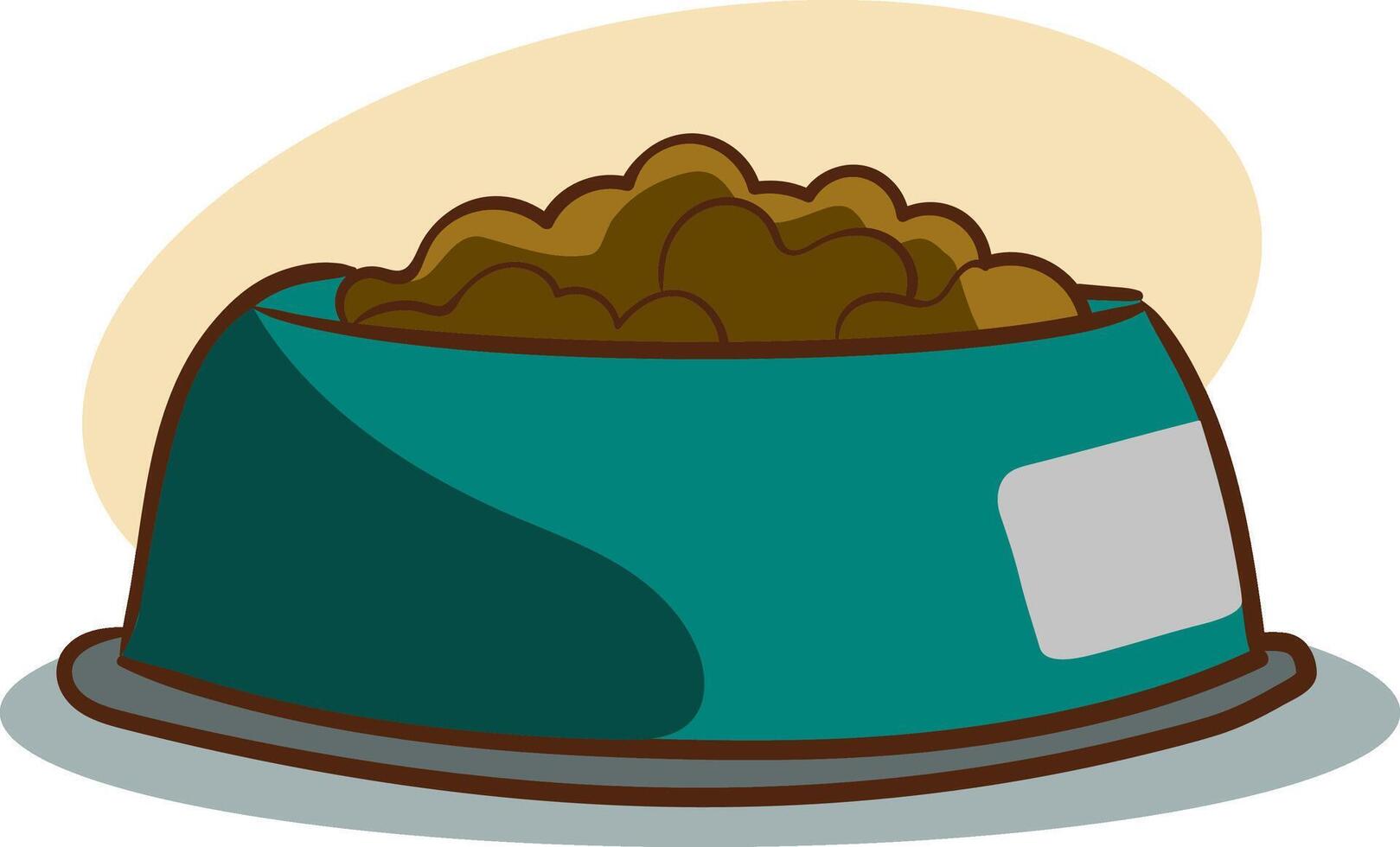 Pet food in bowl illustration vector