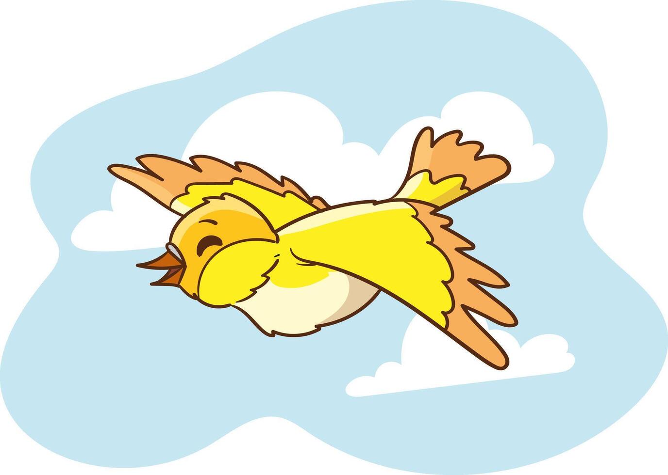 flying cute bird illustration. vector