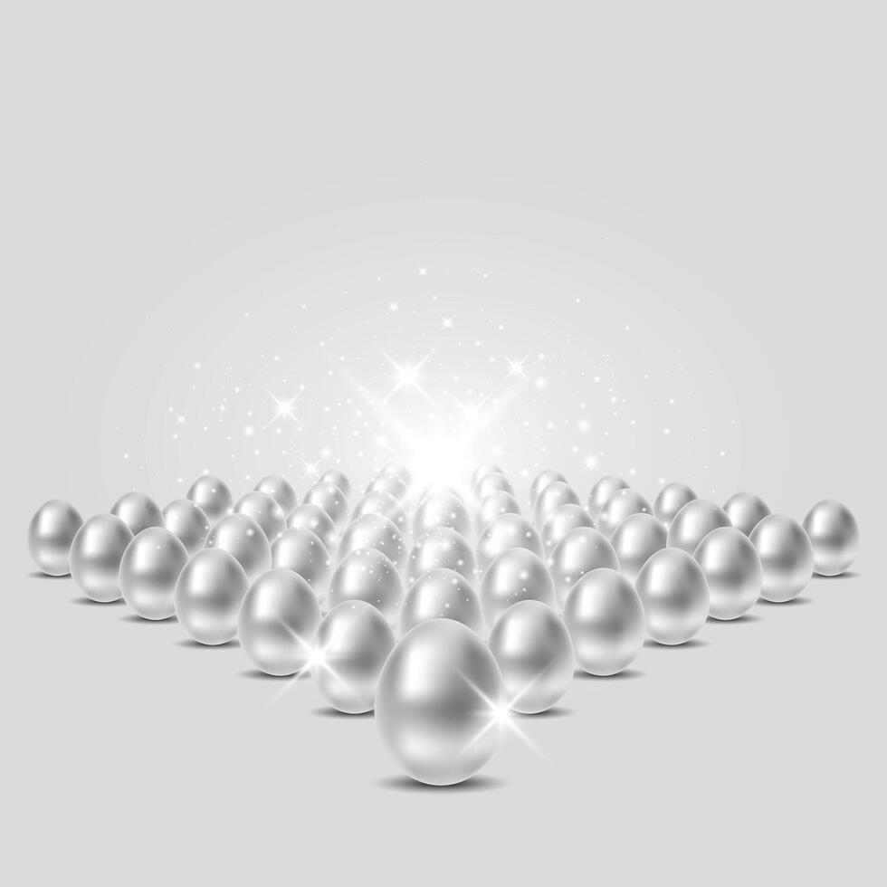 Shiny Silver Eggs A Symbol of Luxury and Elegance vector