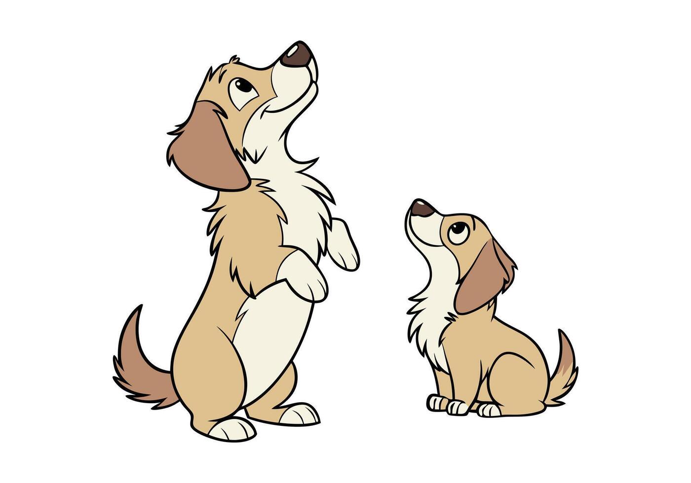 lady and the tramp, dog and dog vector