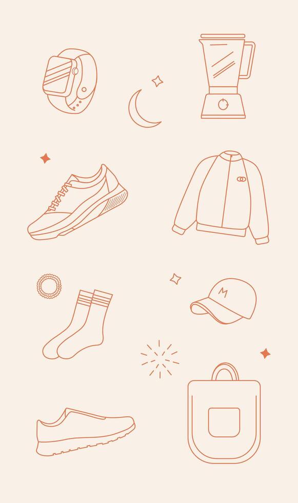 A set of icons for a clothing store vector