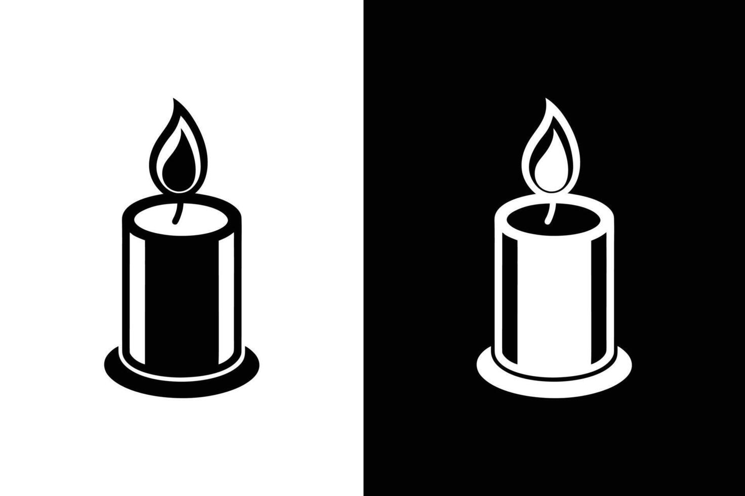Burning candle graphic icon. Candle sign isolated on white black background vector