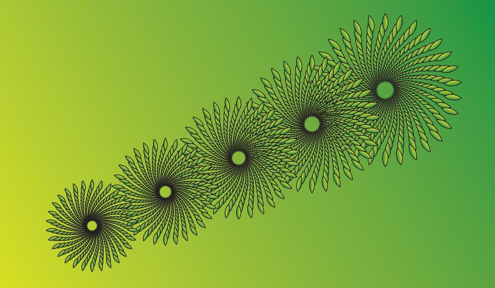 Abstract Green Background with Kiwi and Floral Pattern vector