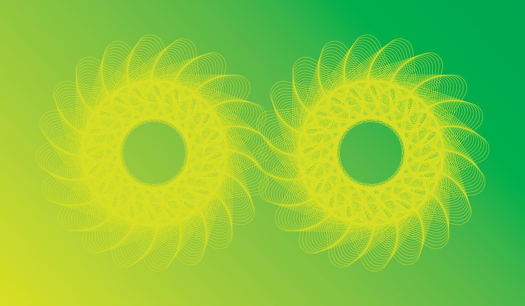 Green Spiral Modern Abstract Floral Background from circles in bright green vector