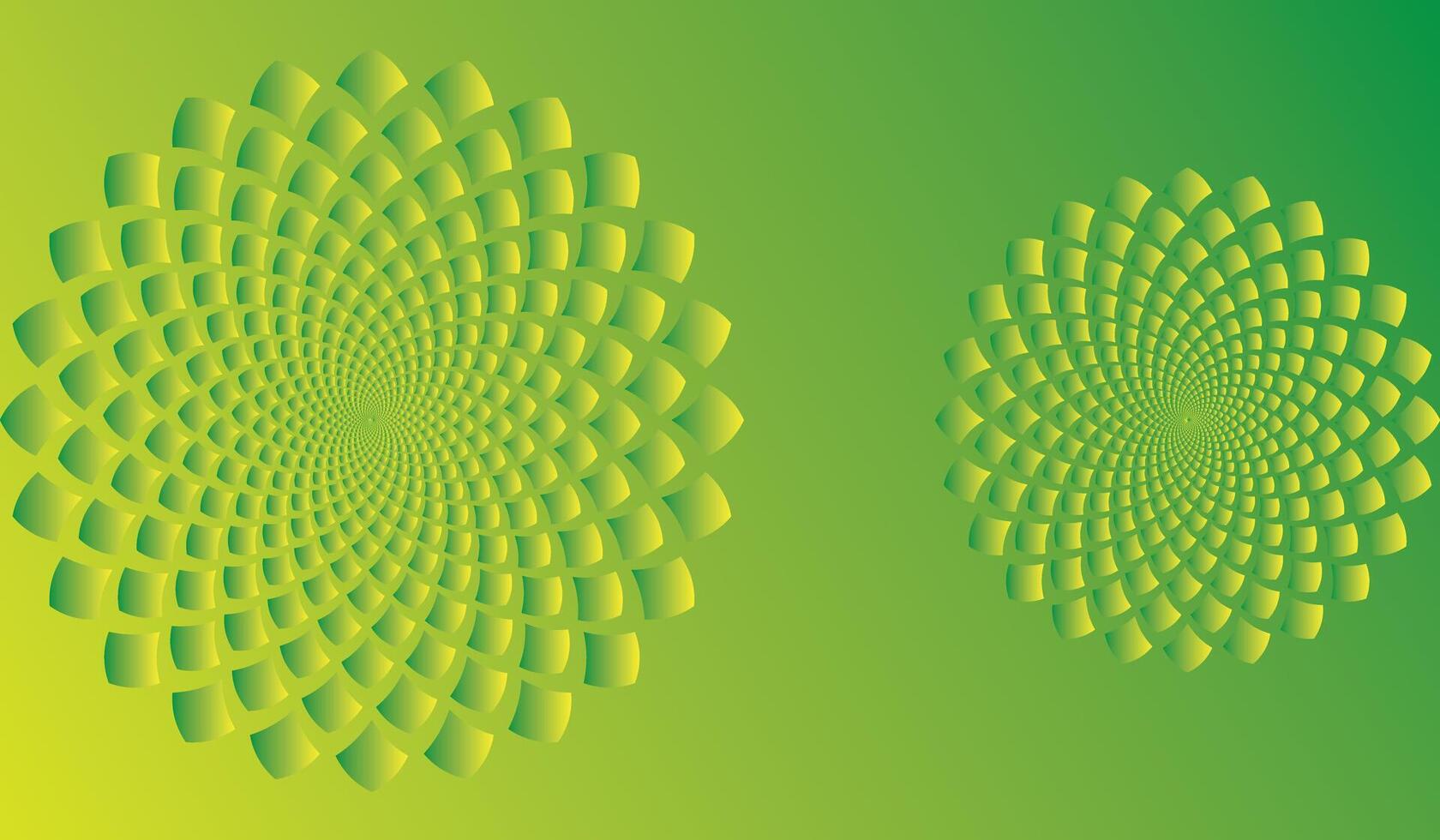 Green Abstract Pattern with Circles and Spiral Design vector