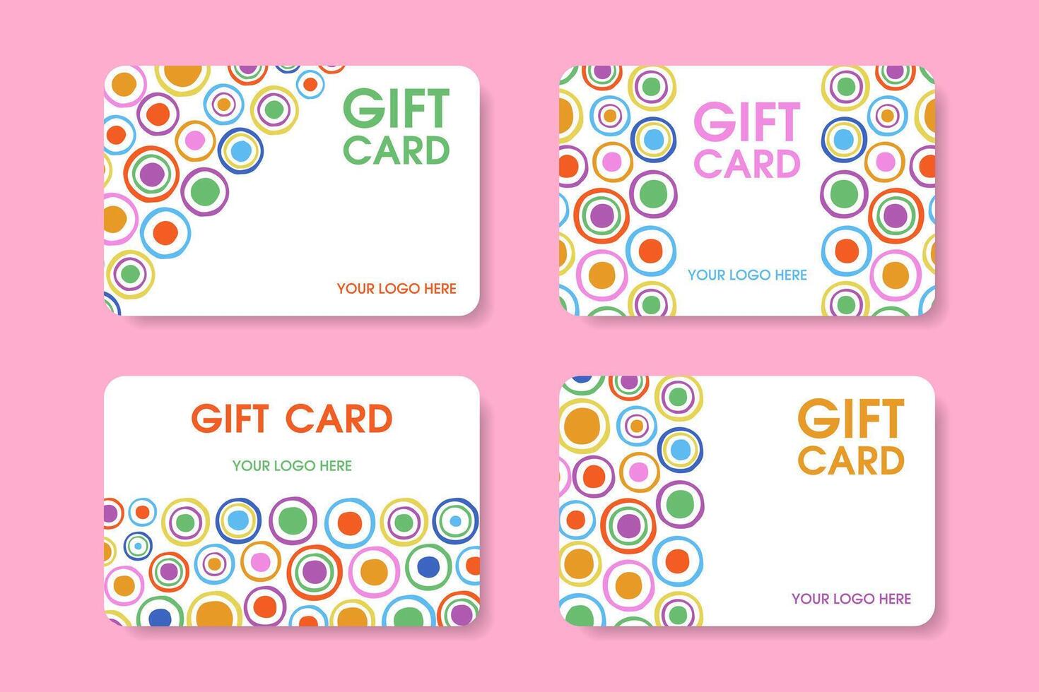 Gift card template. Creative gift card design with abstract circles. vector