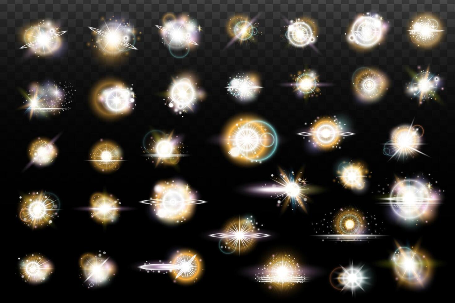 a collection of glowing light effects vector