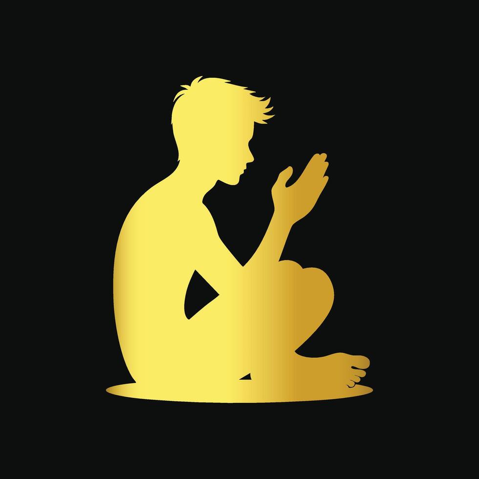 Islamic Faith Man Praying vector