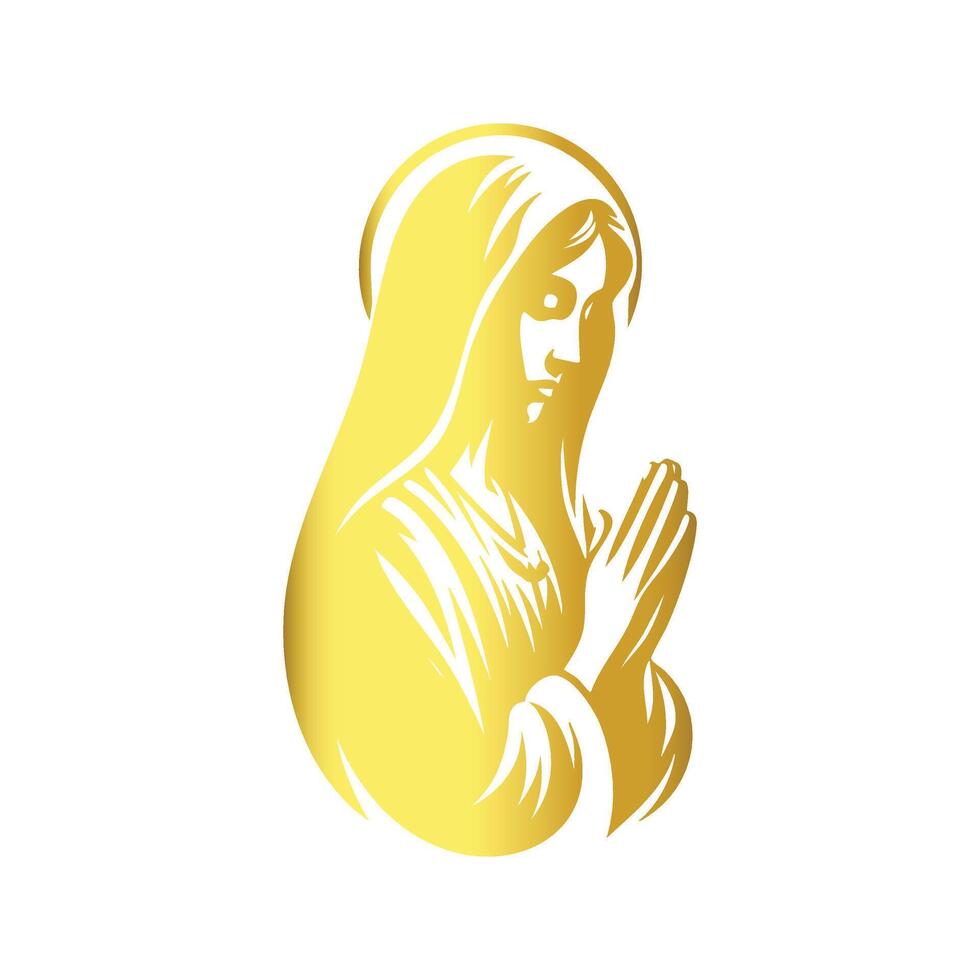 Divine Prayer Silhouette Gold vector