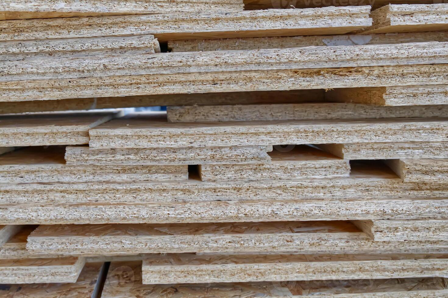 Stacked Wooden Boards Close-Up photo