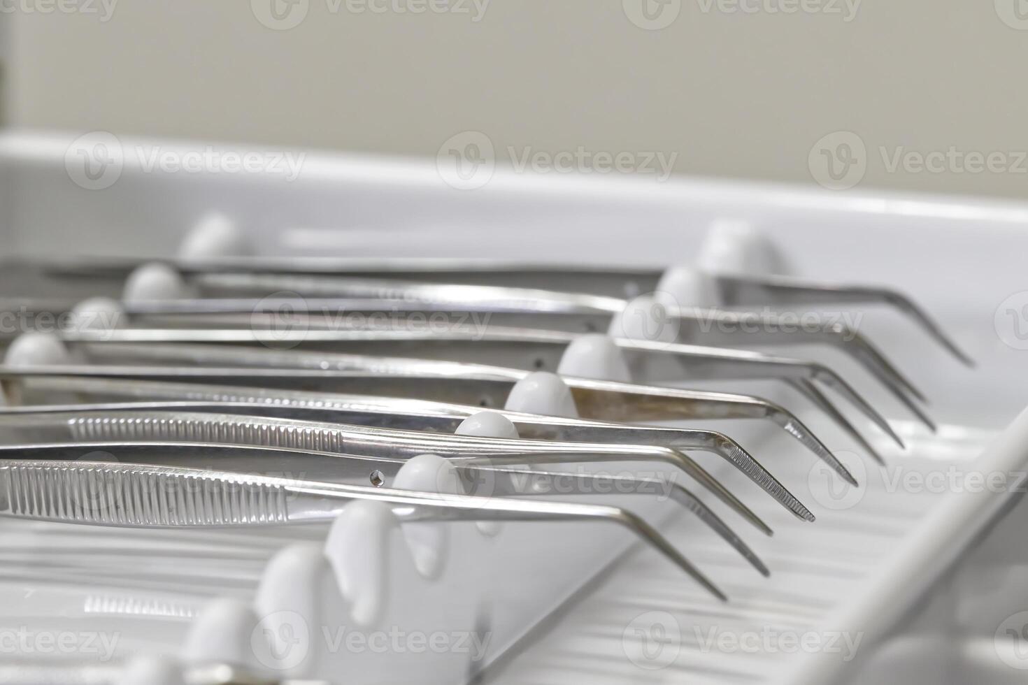 Close-Up of Dental Instruments in a Tray photo
