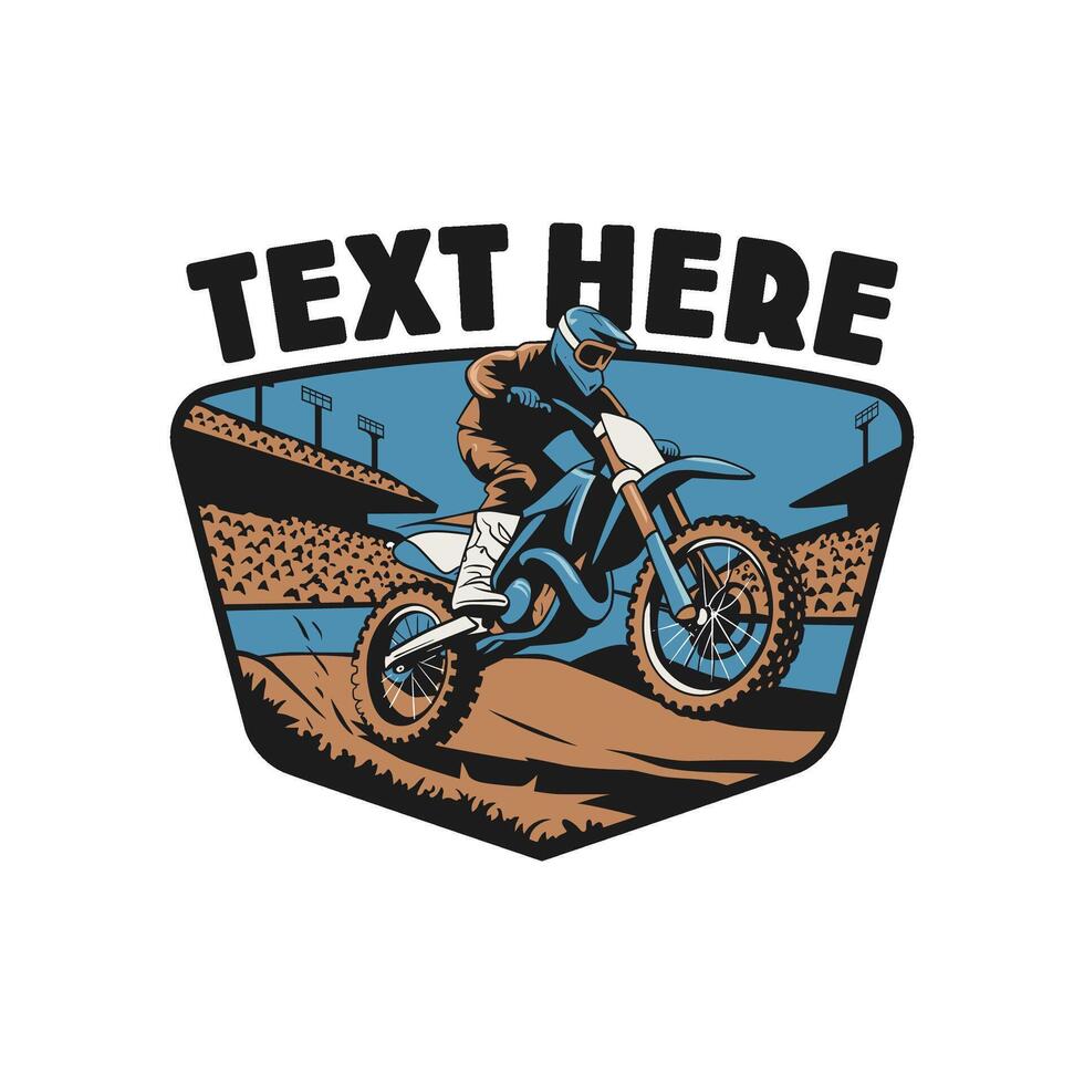 Rider performing a daring motocross stunt above the crowd vector