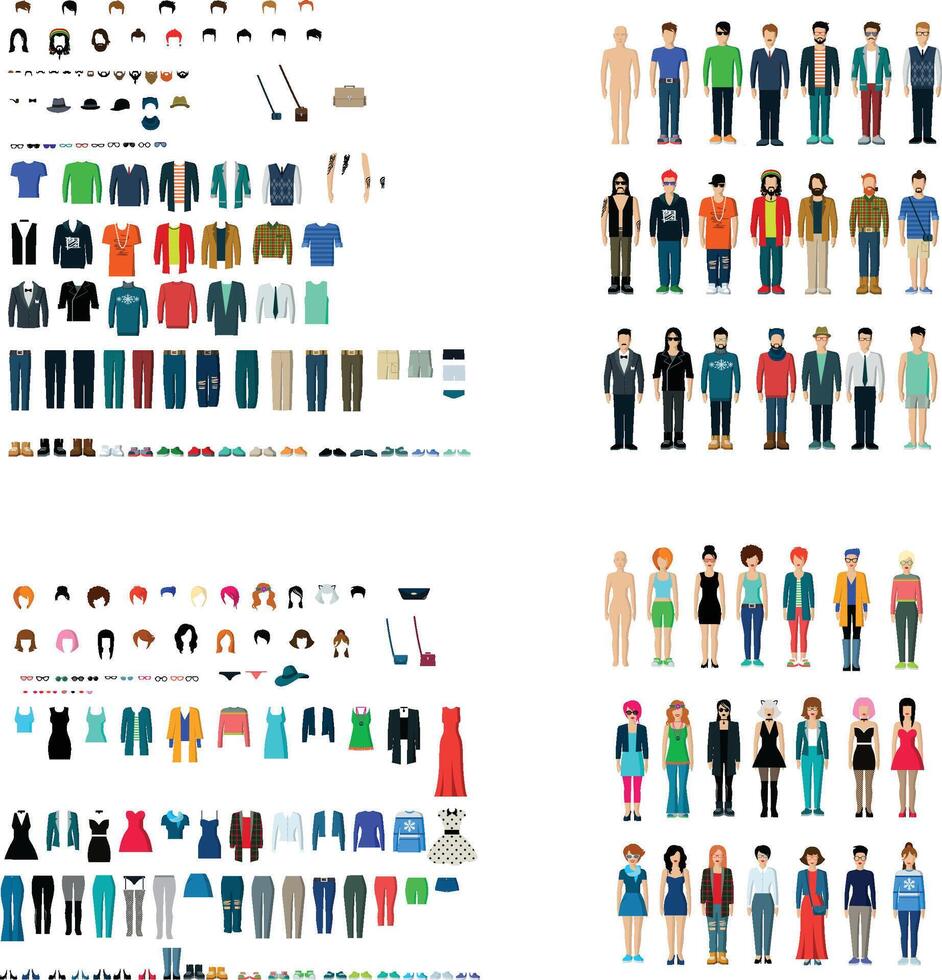 avatar creators with clothes vector