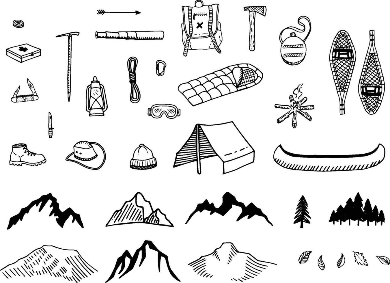 mountain expedition elements vector