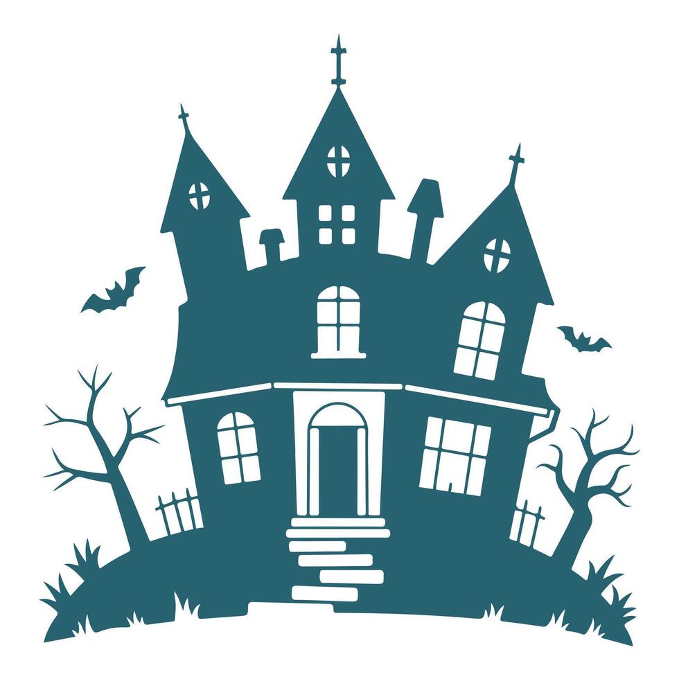 Spooky Haunted House Silhouette for Halloween vector