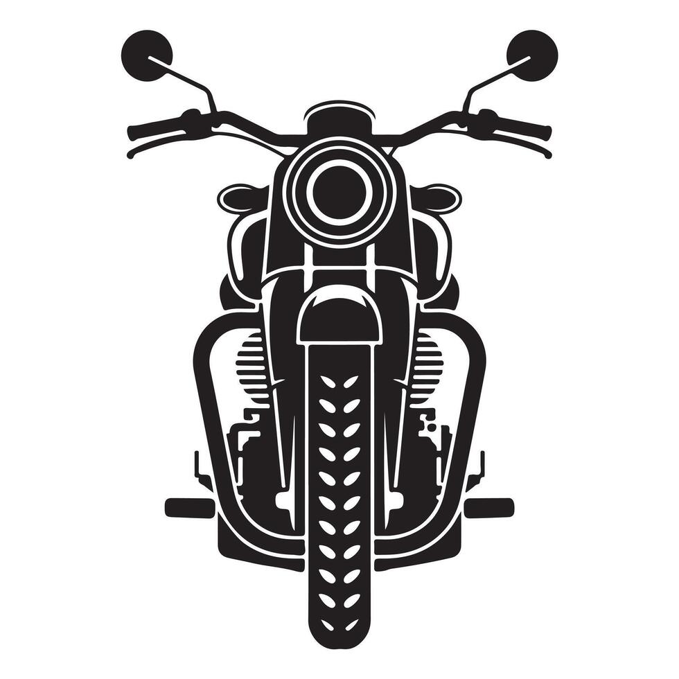 Classic Motorcycle Front View Silhouette vector