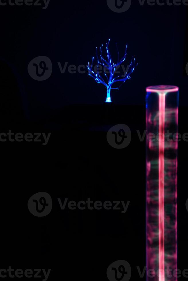 Abstract Glowing Tree and Luminous Cylinder photo