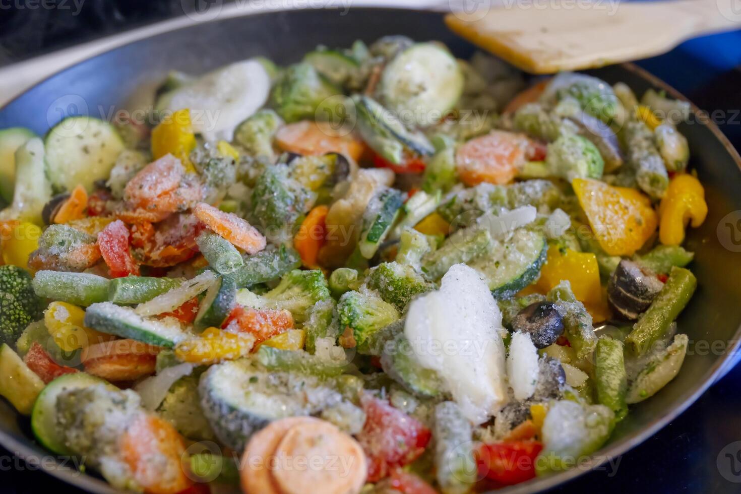 Colorful Sauteed Vegetable Medley in Frying Pan photo