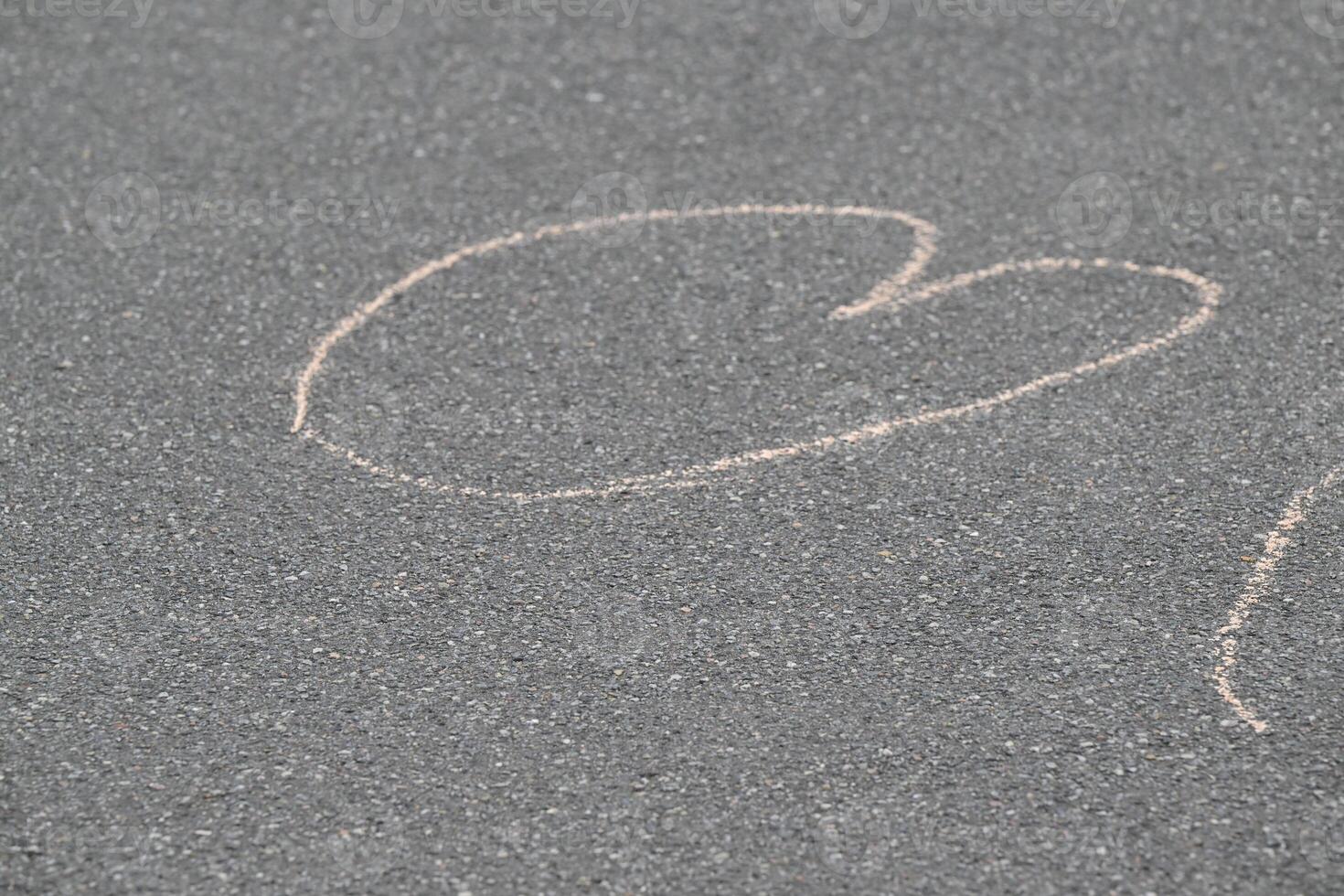 Chalk Heart Drawing on Asphalt photo
