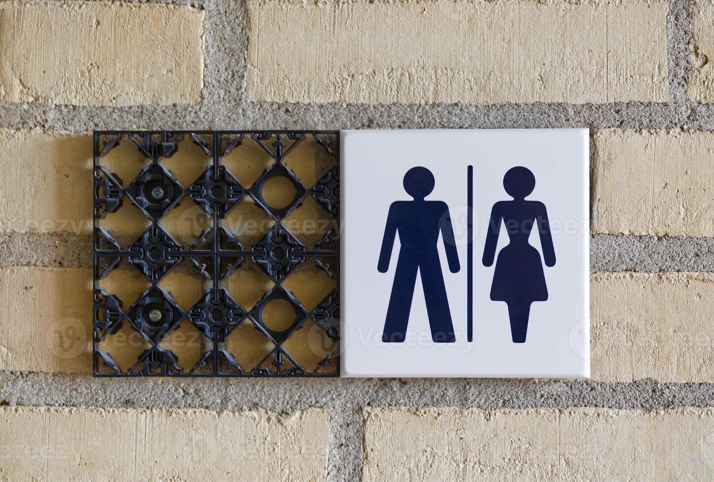 Restroom Sign with Male and Female Symbols photo