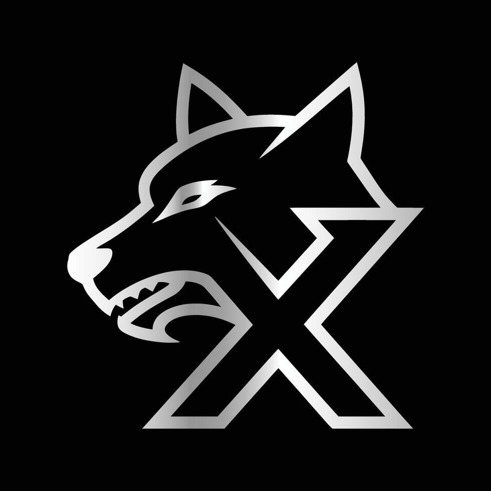 the logo for x, which is a wolf head vector