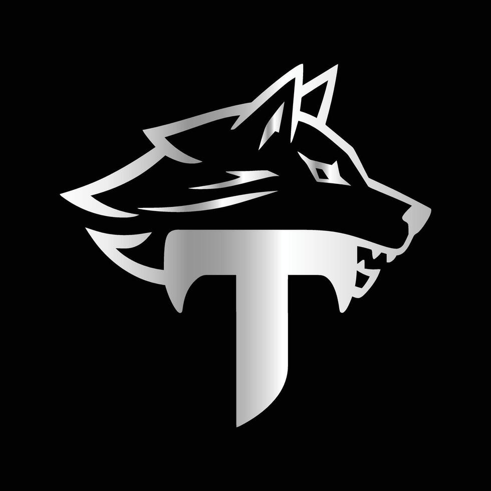 the logo for the team is a wolf head vector