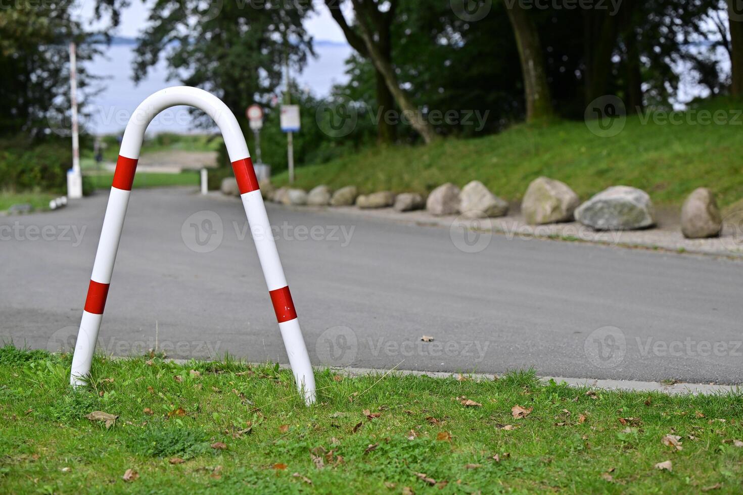 U-Shaped Barrier Post by the Roadside photo