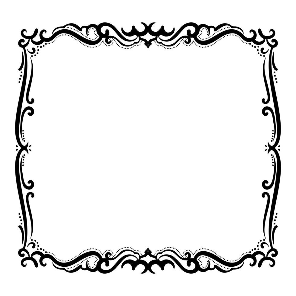 Black ornamental frame illustration on white background vector