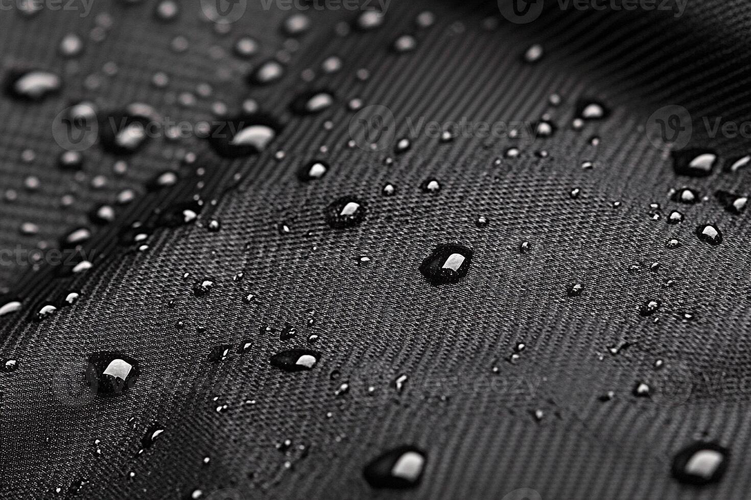 Water droplets on a black fabric photo