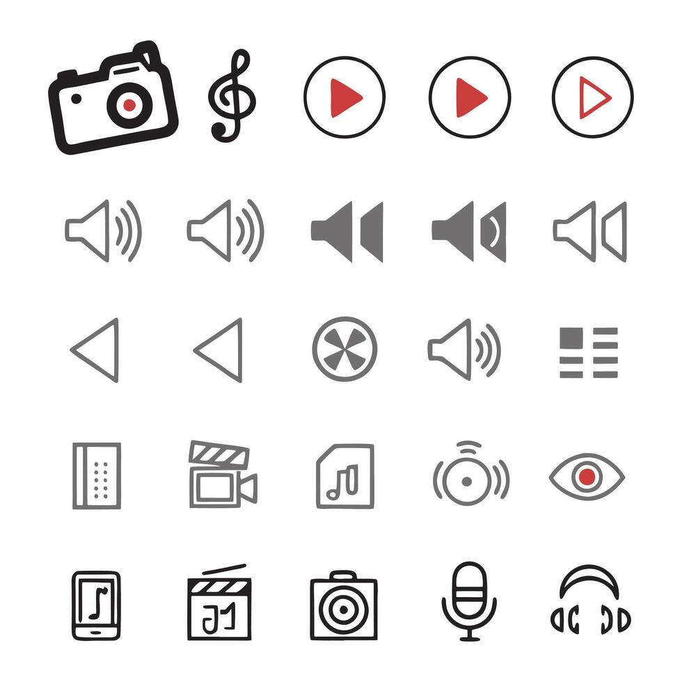 Comprehensive Set of Multimedia Icons for Digital Devices vector