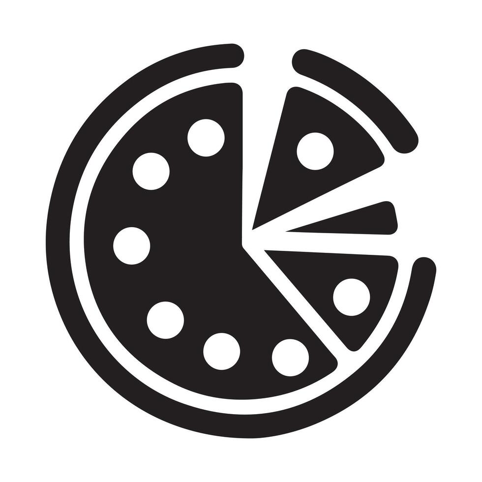 Pizza slice graphic, depicting a portion of a pizza. vector