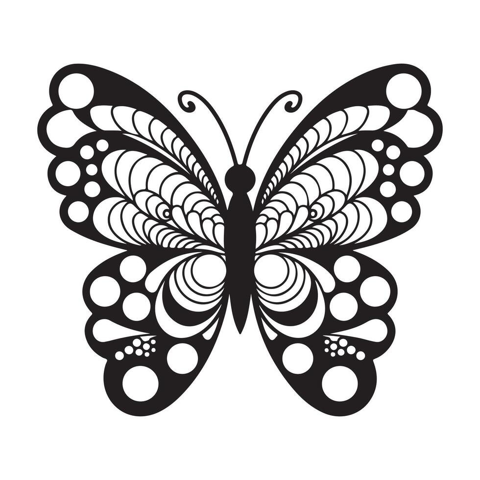 Black and White Butterfly Design vector