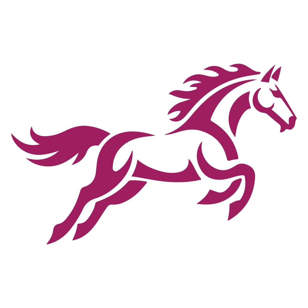 Dynamic Purple Horse Silhouette in a Running Pose vector