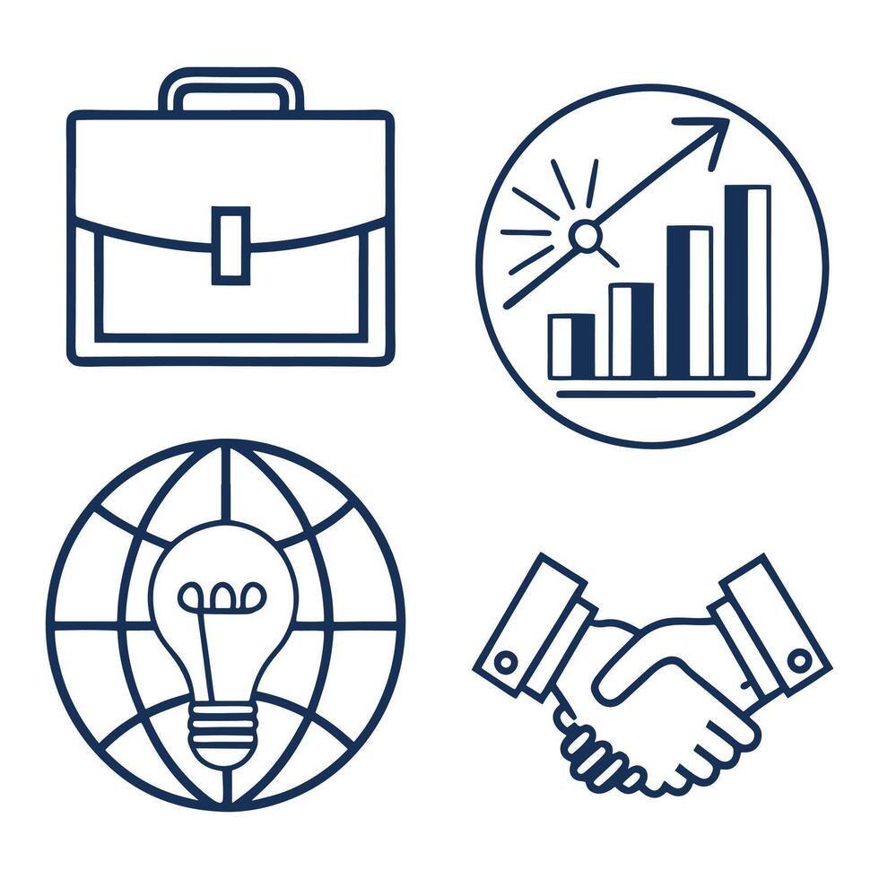 Business Growth and Collaboration Icons vector