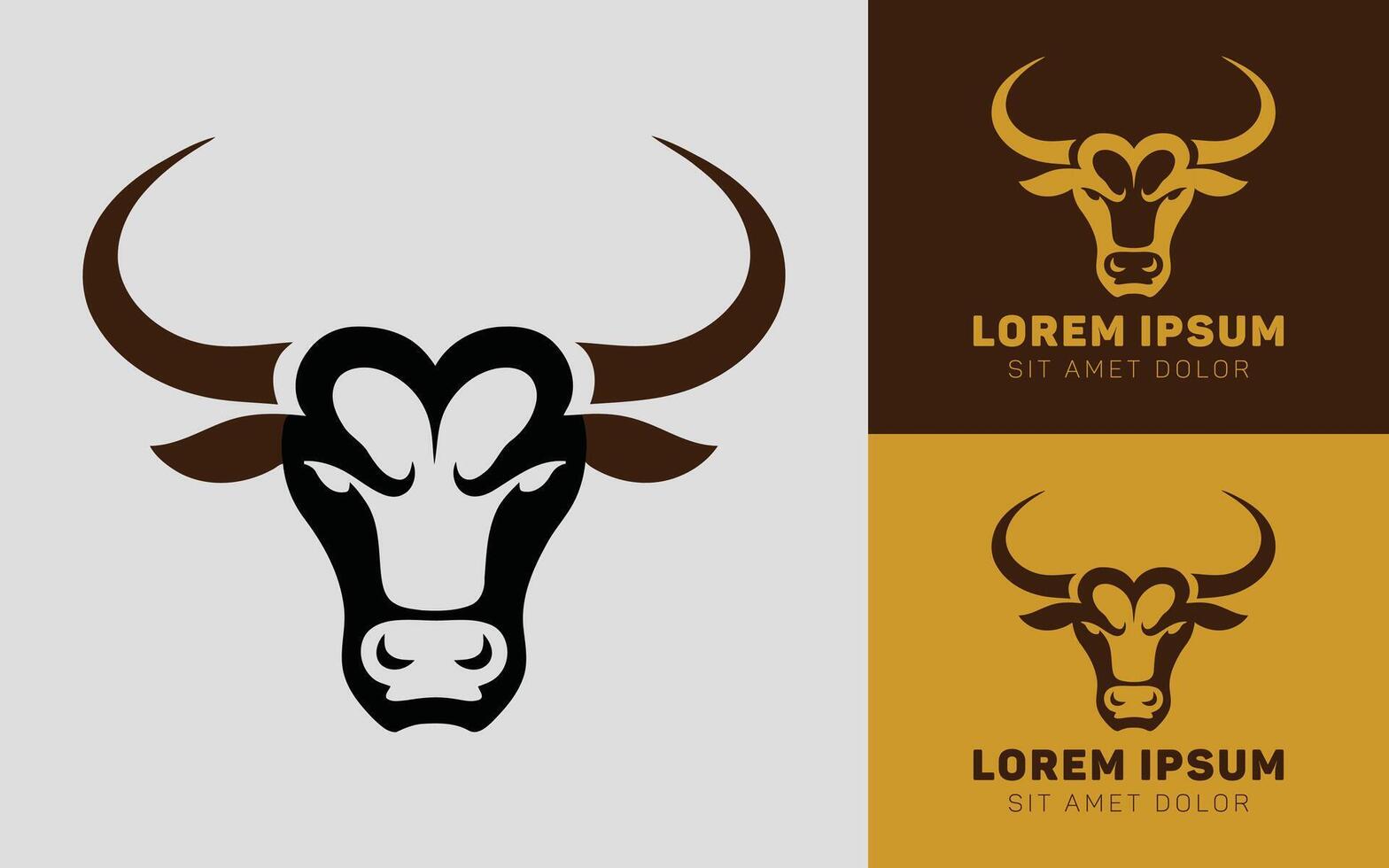 Stylized Bull Silhouette Logo in Minimalist Design vector