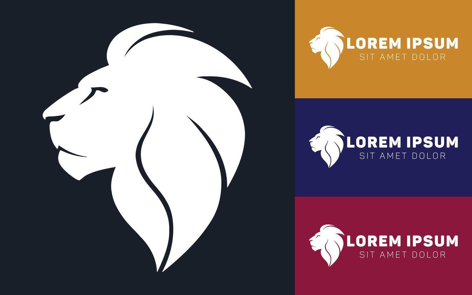 Bold Lion Face Icon in Black and White vector