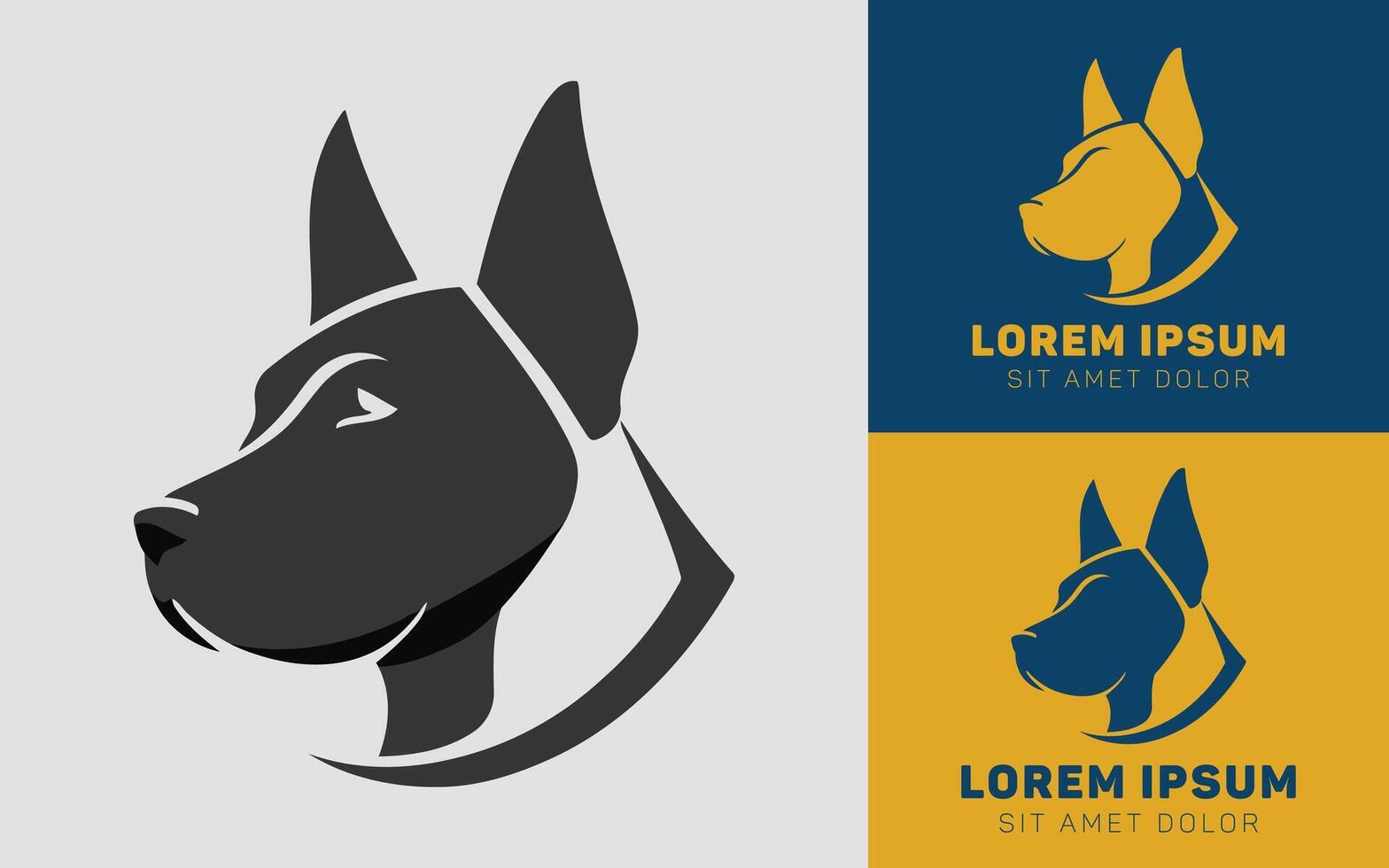 Simple Dog Head Logo Icon in Two Tone Style vector
