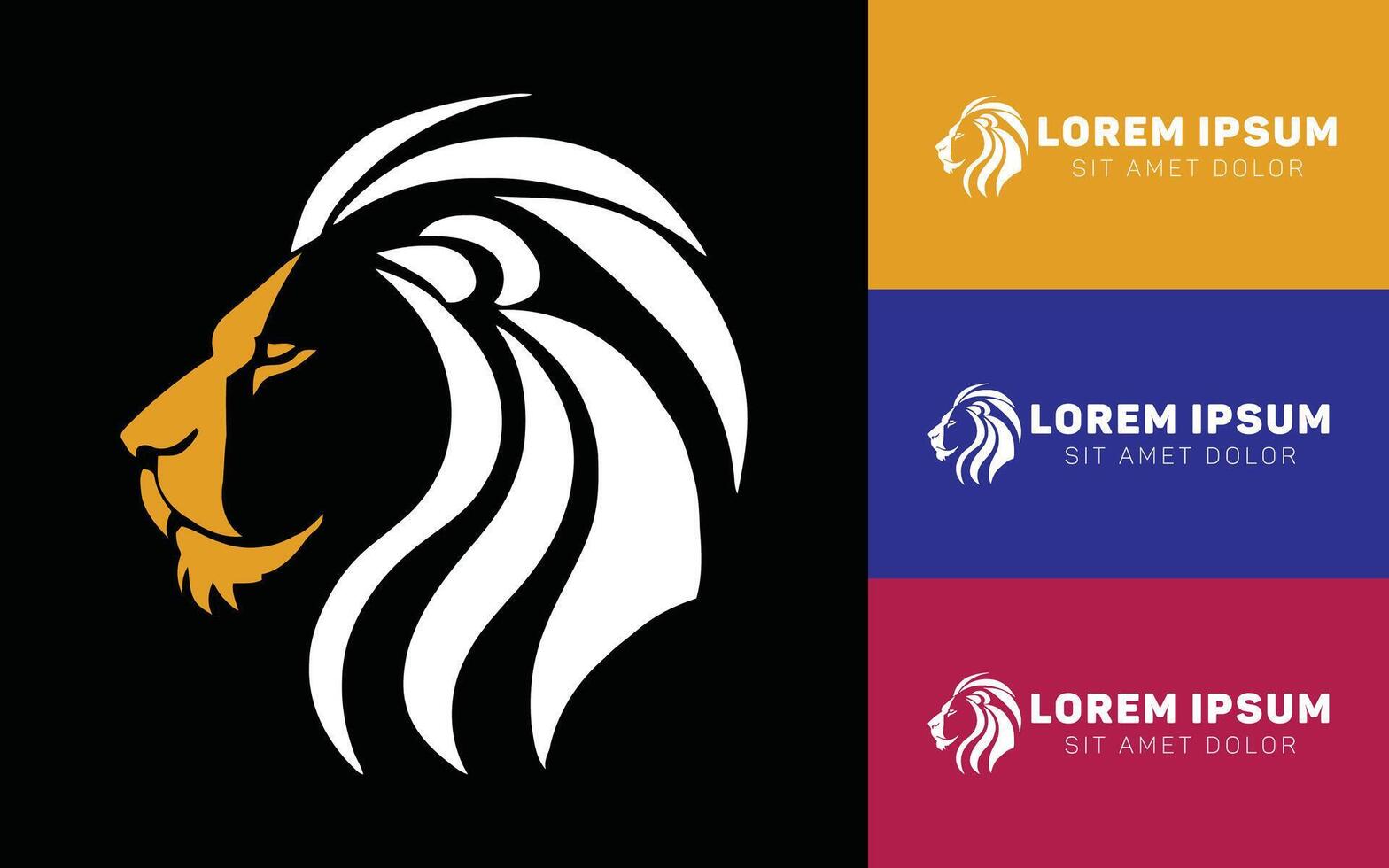 Minimalist Lion Head Logo Icon Cartoon Style vector