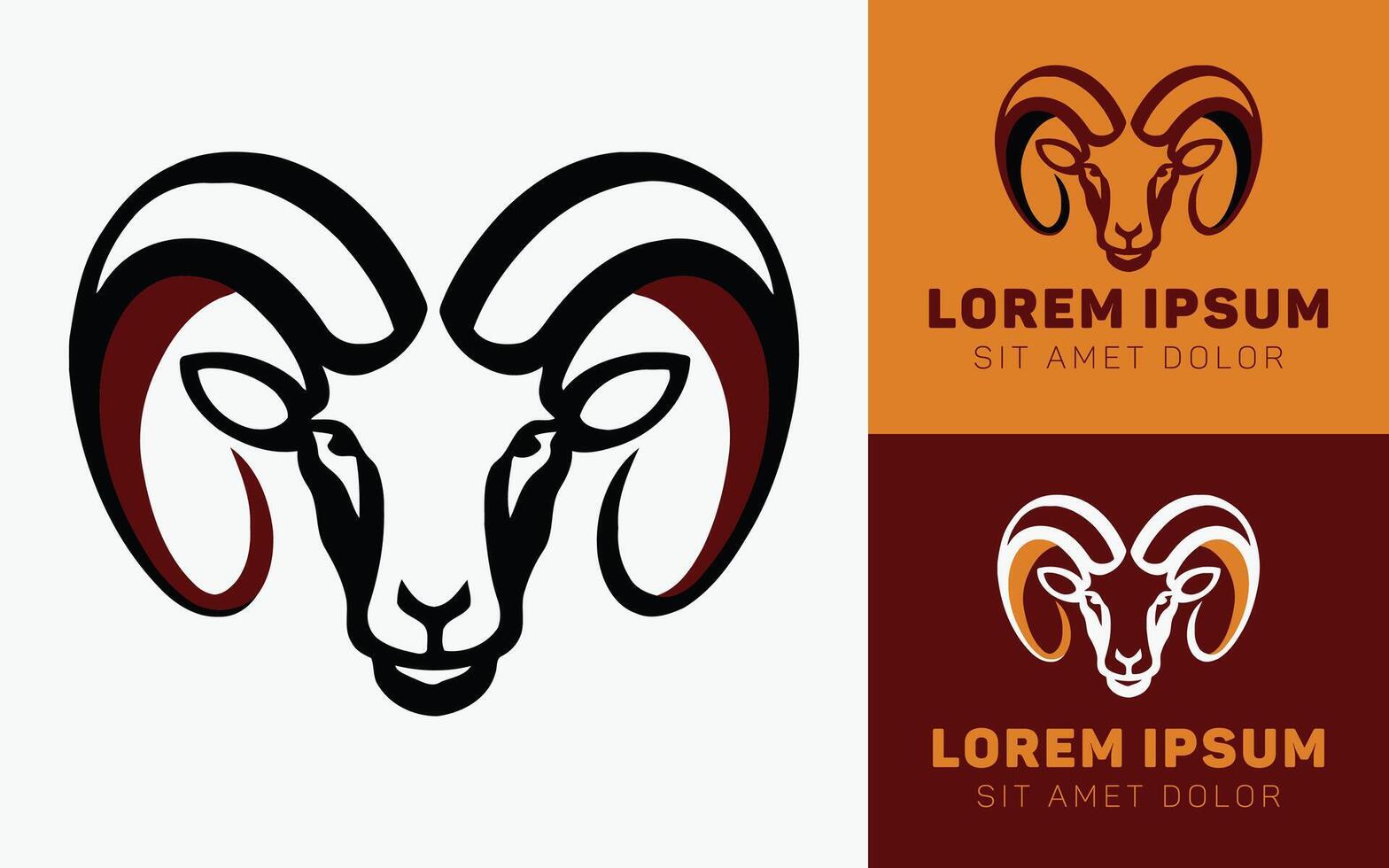 Stylized Ram Cartoon Icon with Two Tone Design vector