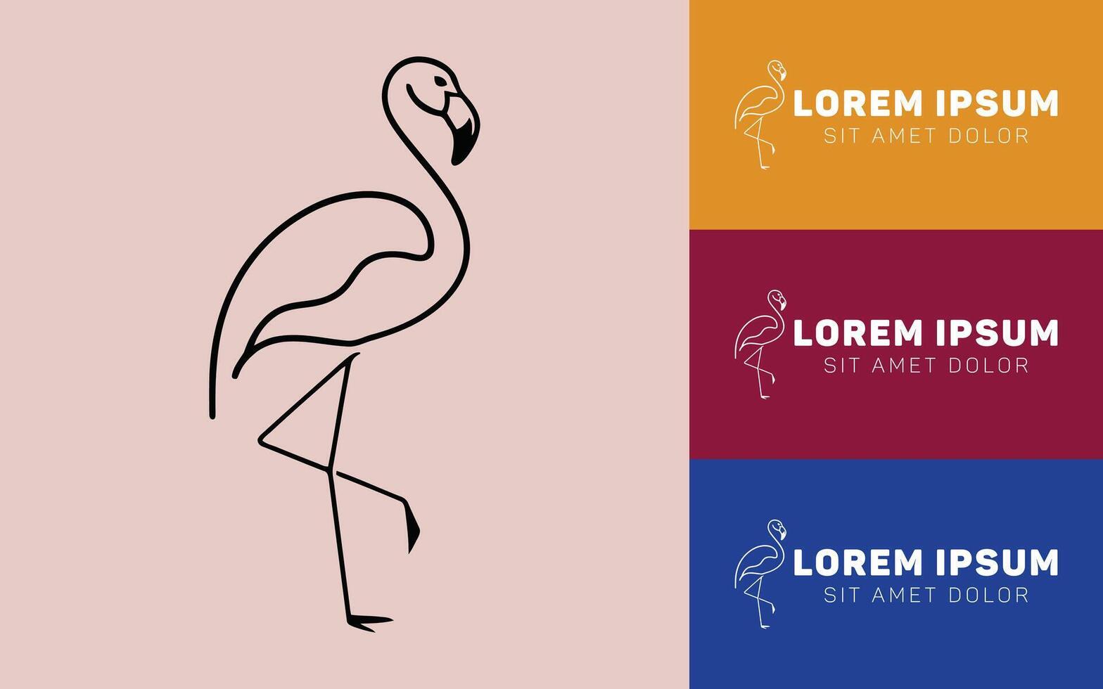 Modern Flamingo Head Logo Icon Minimal Design vector