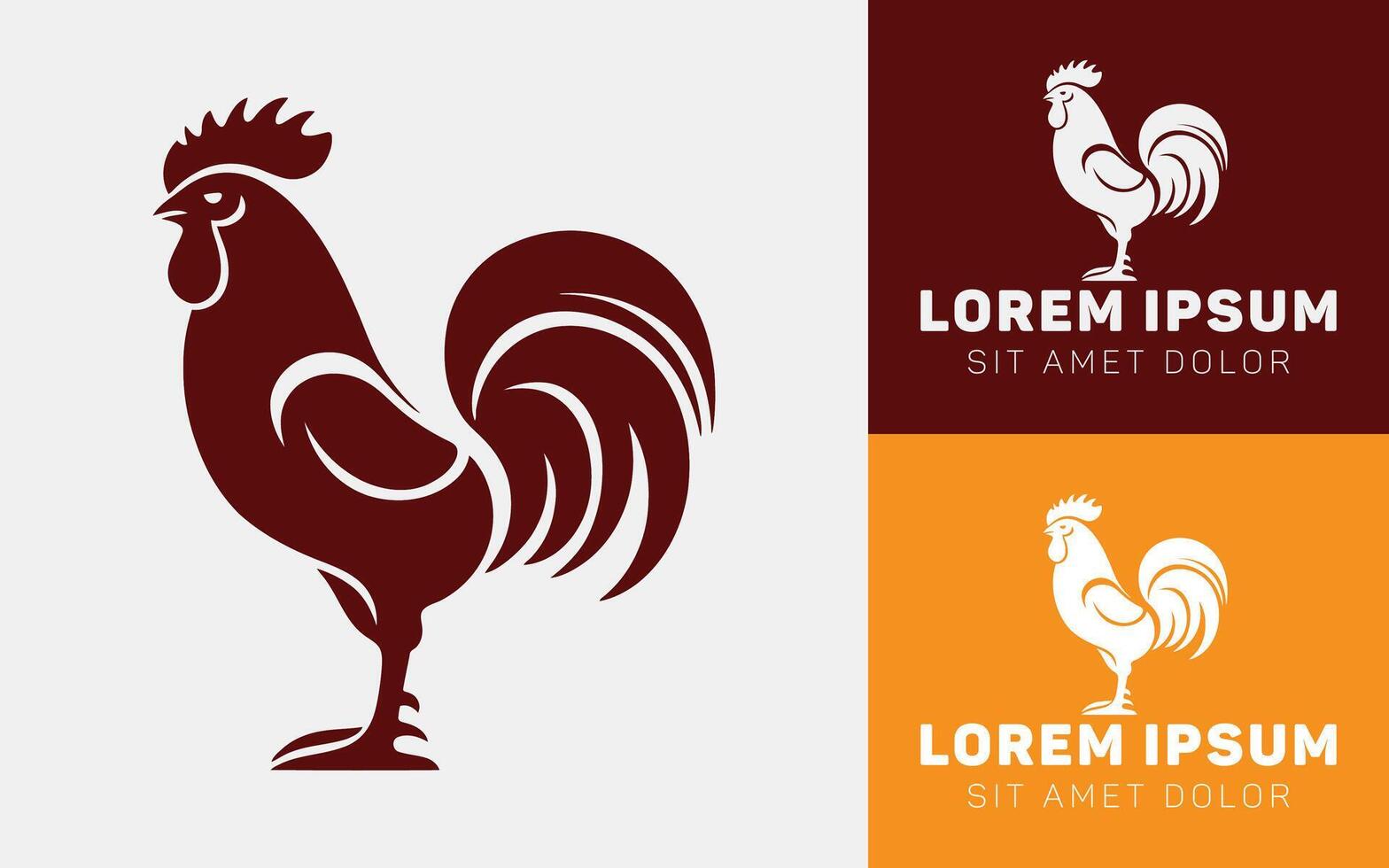 Modern Chicken Outline Icon Logo with Clean Design vector