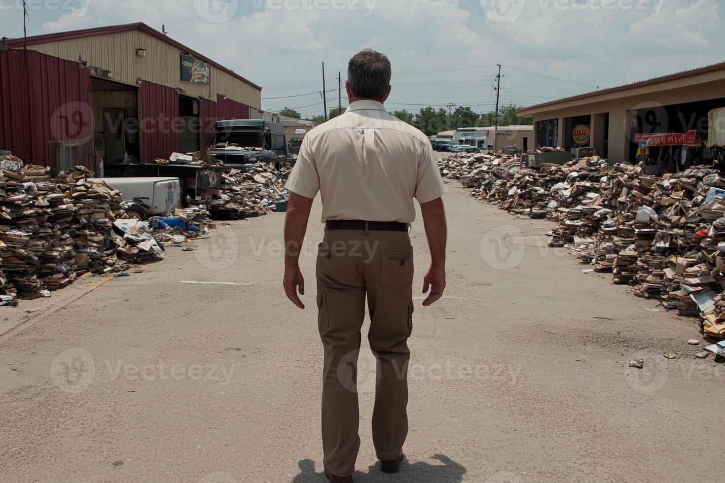 A man walking in a parking lot photo