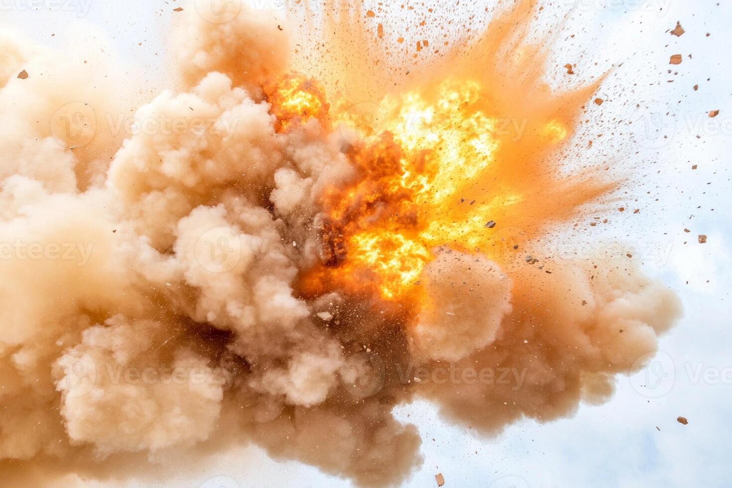A large explosion is shown in the sky photo